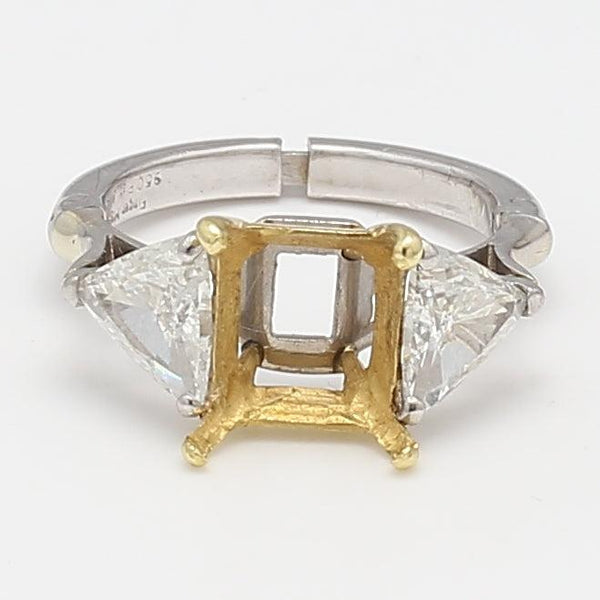 2.00 Carat Triangular Shape H VS1 Diamond 18K Gold/Platinum Semi Mount Ring