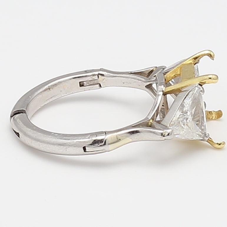 2.00 Carat Triangular Shape H VS1 Diamond 18K Gold/Platinum Semi Mount Ring