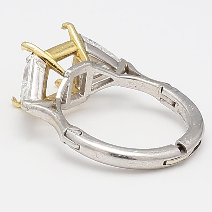 2.00 Carat Triangular Shape H VS1 Diamond 18K Gold/Platinum Semi Mount Ring