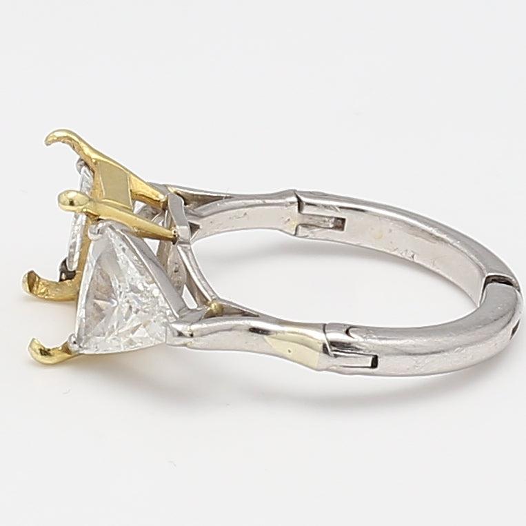 2.00 Carat Triangular Shape H VS1 Diamond 18K Gold/Platinum Semi Mount Ring