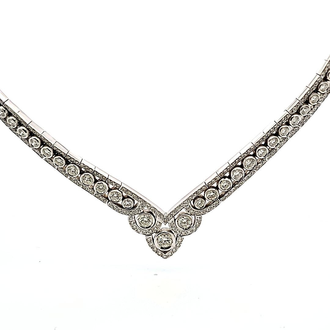 20.26 Carat Round Brilliant I VS1 Diamond Platinum Vintage Statement Necklace