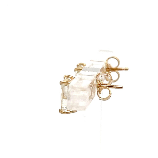 2.29 Carat Radiant Cut L-K VS1-SI1 Diamond 14 Karat Yellow Gold Stud Earrings