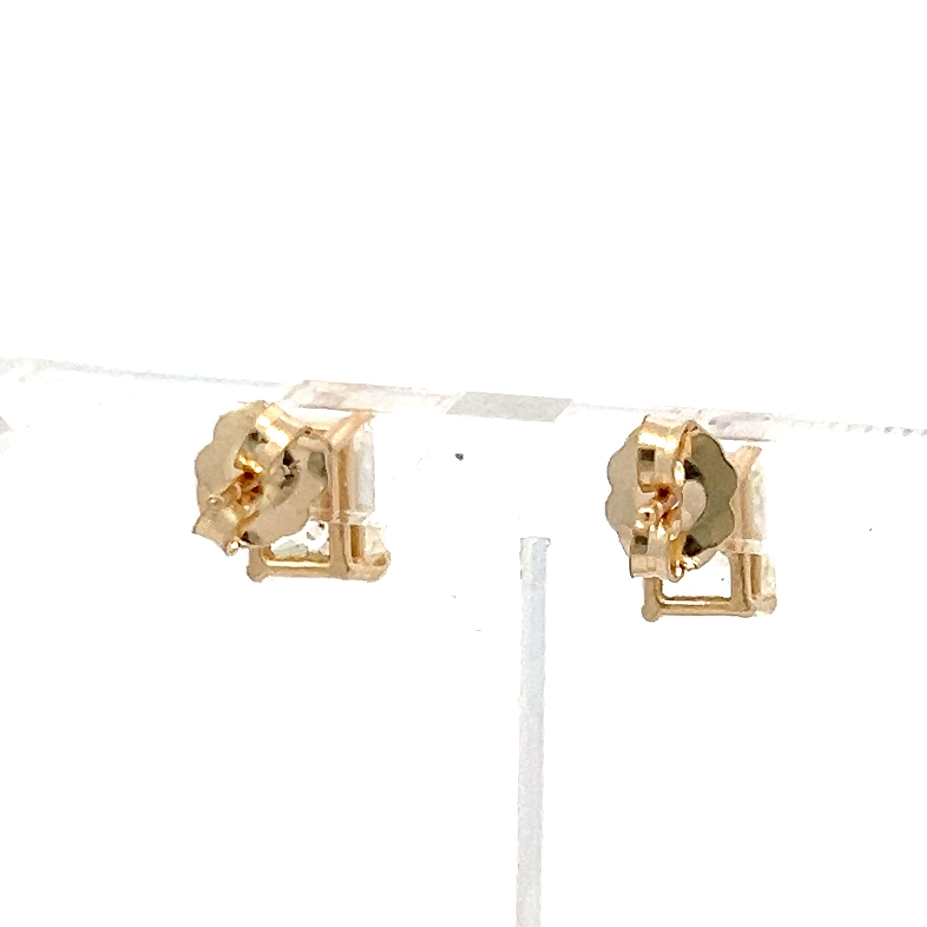 2.29 Carat Radiant Cut L-K VS1-SI1 Diamond 14 Karat Yellow Gold Stud Earrings