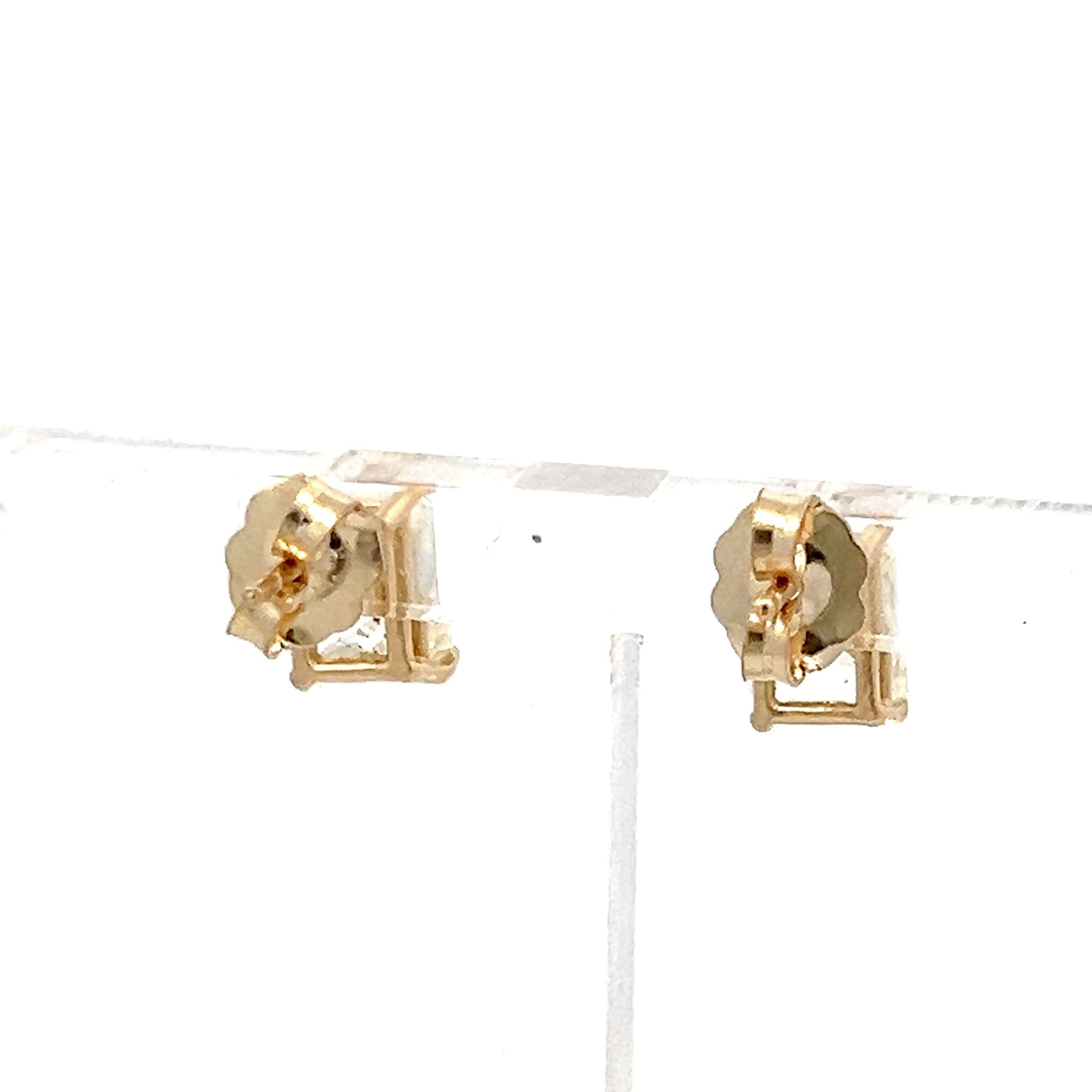 2.29 Carat Radiant Cut L-K VS1-SI1 Diamond 14 Karat Yellow Gold Stud Earrings
