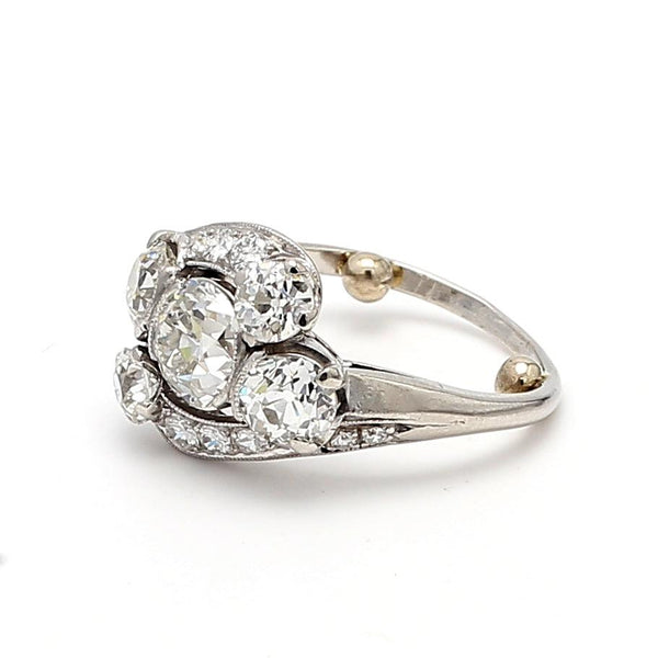 2.74 Carat Round Brilliant I-SI1 Diamond Platinum Cluster Ring