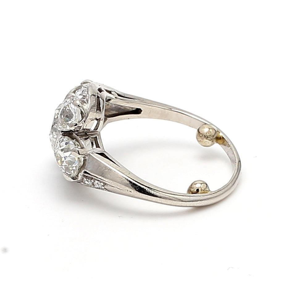 2.74 Carat Round Brilliant I-SI1 Diamond Platinum Cluster Ring
