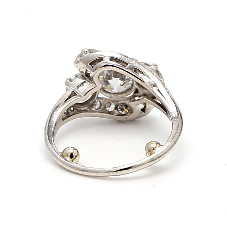 2.74 Carat Round Brilliant I-SI1 Diamond Platinum Cluster Ring