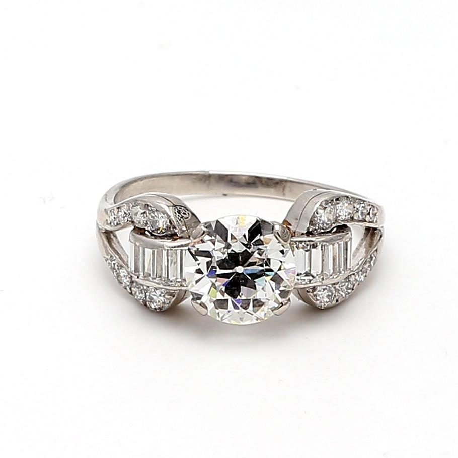 2.76 Carat Round Brilliant I-VS1 Diamond Platinum Wedding Ring