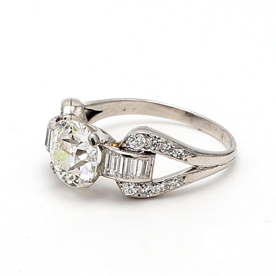 2.76 Carat Round Brilliant I-VS1 Diamond Platinum Wedding Ring