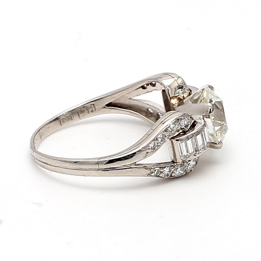 2.76 Carat Round Brilliant I-VS1 Diamond Platinum Wedding Ring