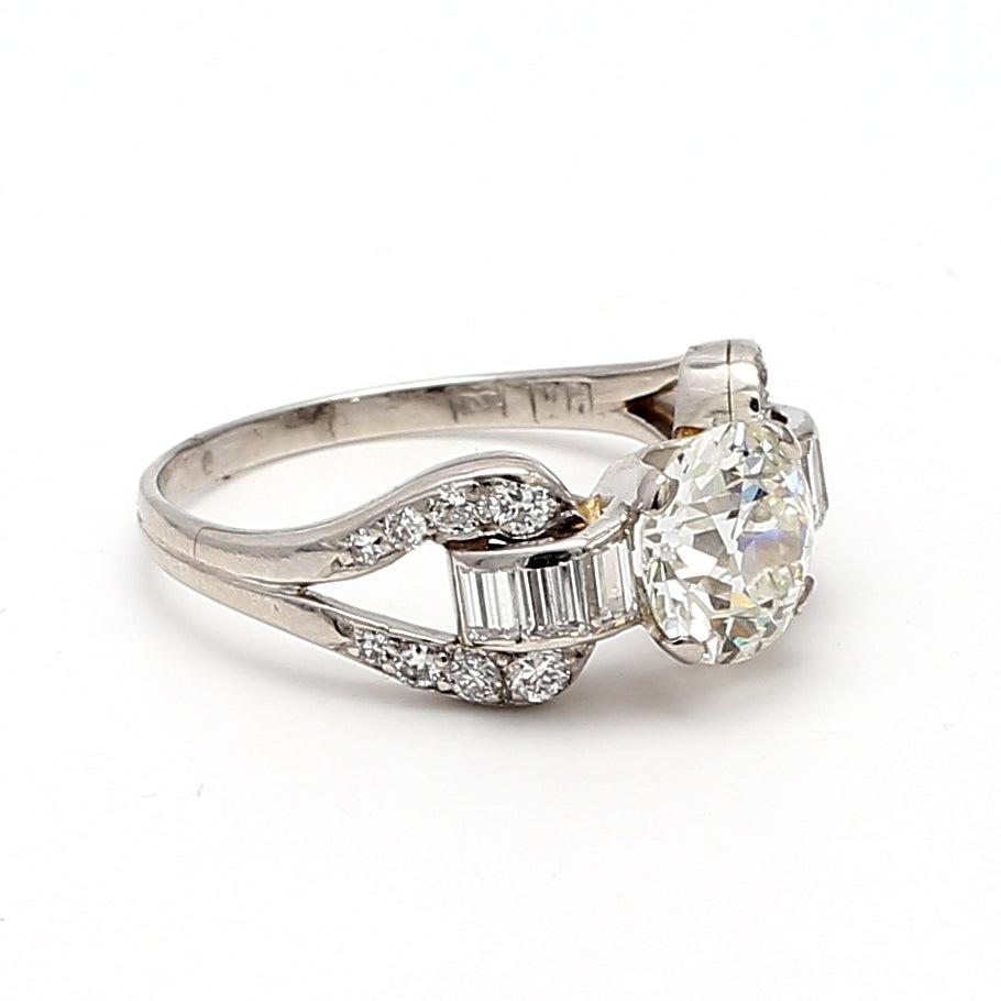 2.76 Carat Round Brilliant I-VS1 Diamond Platinum Wedding Ring