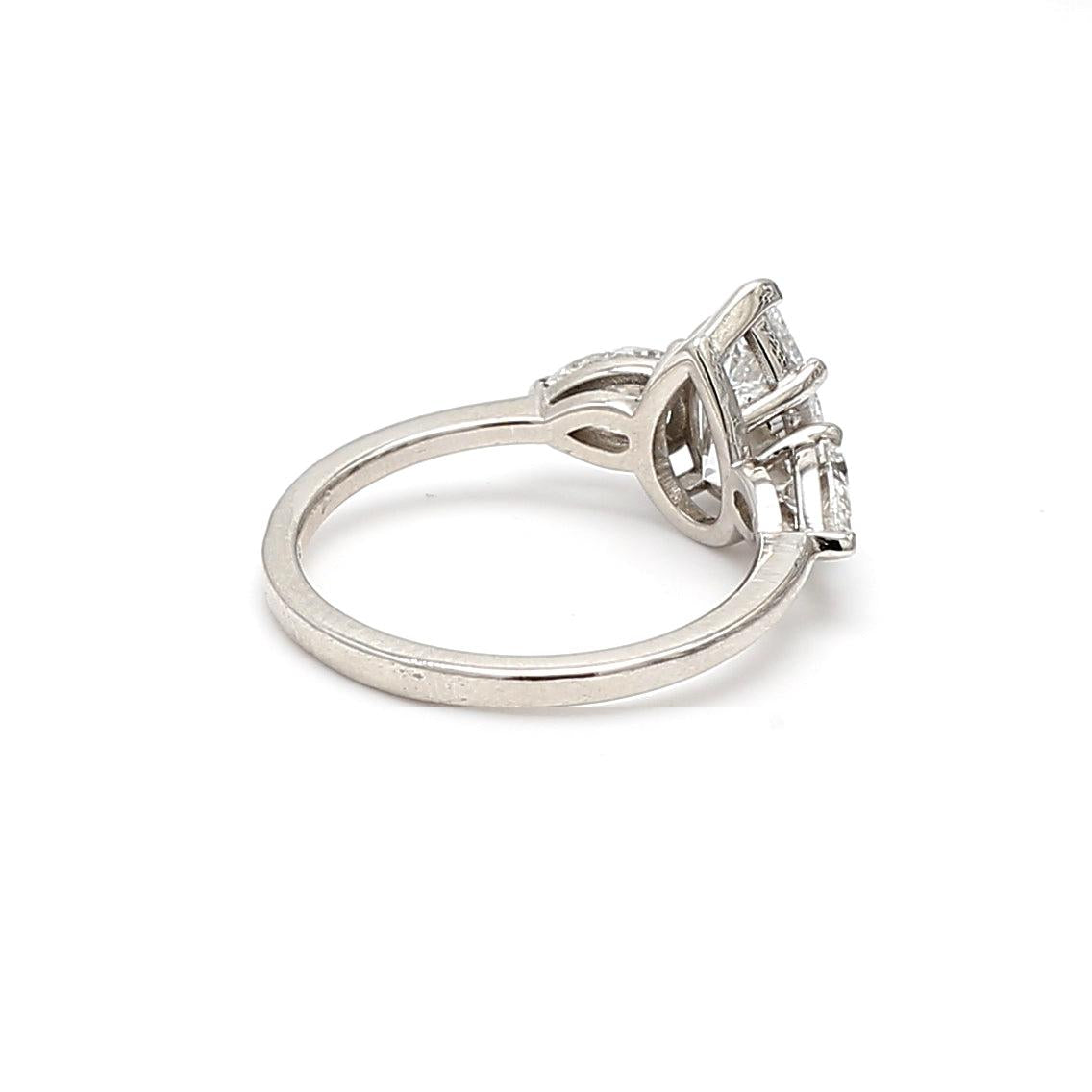 2.78 Carat Pear Shape D-I SI2-SI1 Diamond Platinum Engagement Ring