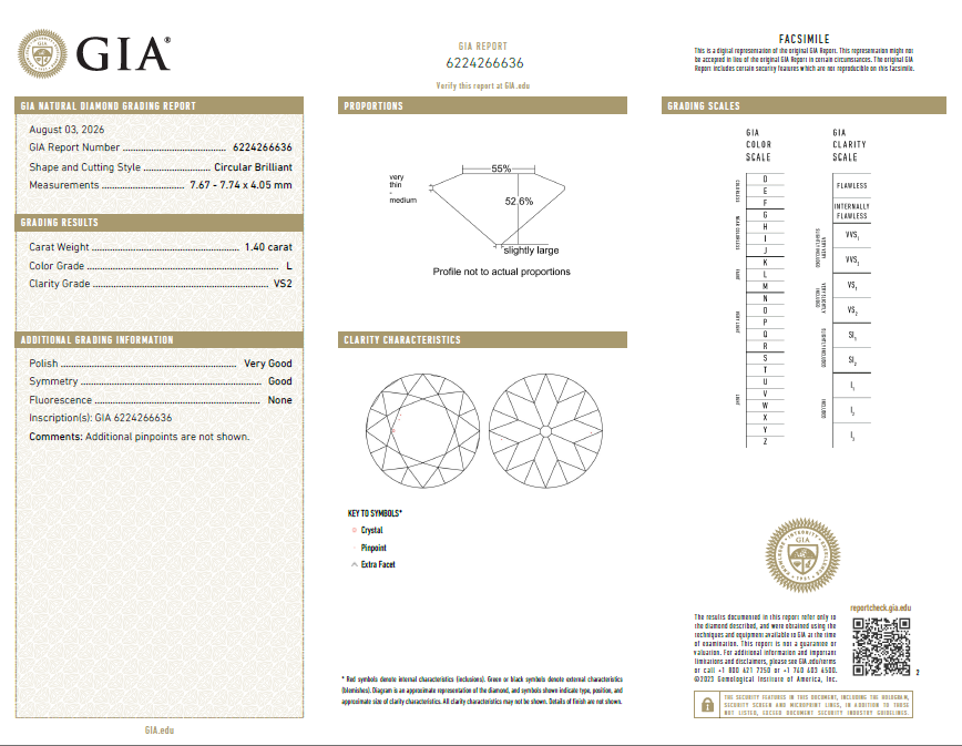 1.4 Carat Old European Cut Diamond Loose L-VS2 with GIA Certificate