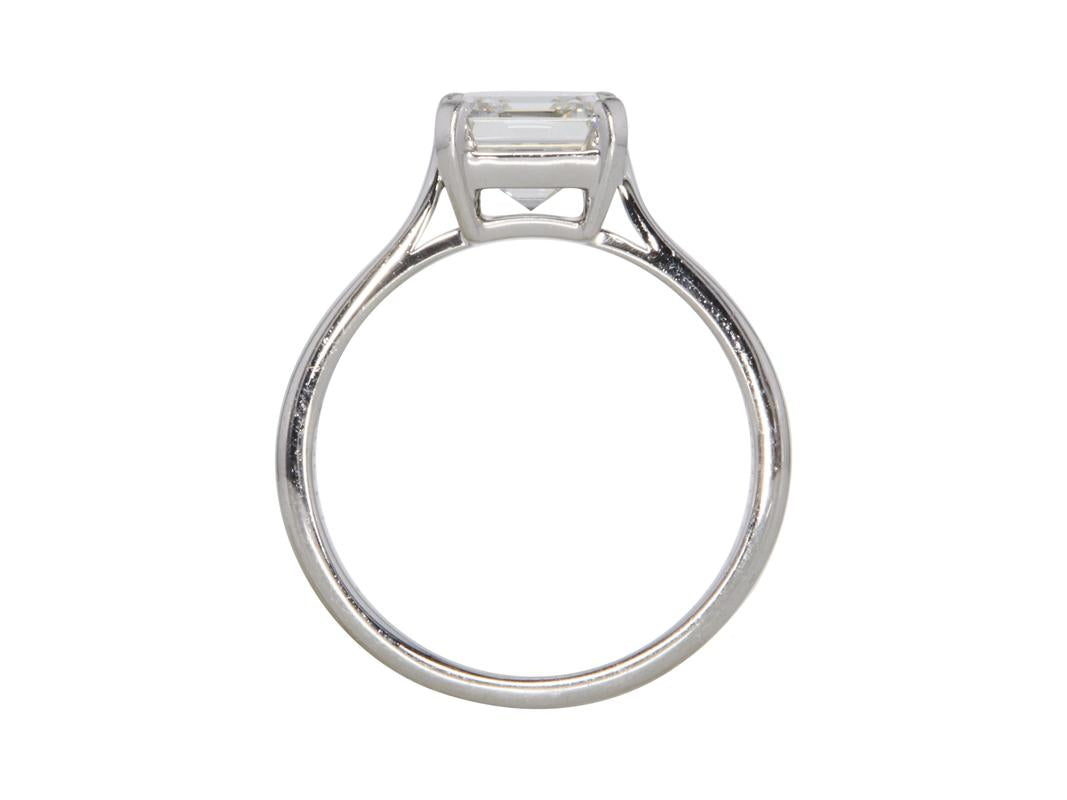 Tiffany & Co Platinum Engagement Ring with 2.43 Ct Emerald G-VVS2 GIA Diamonds