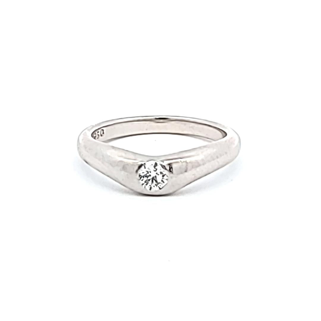 Tiffany & Co 0.20 Carat Round Brilliant E VS1 Diamond Platinum Wedding Band Ring