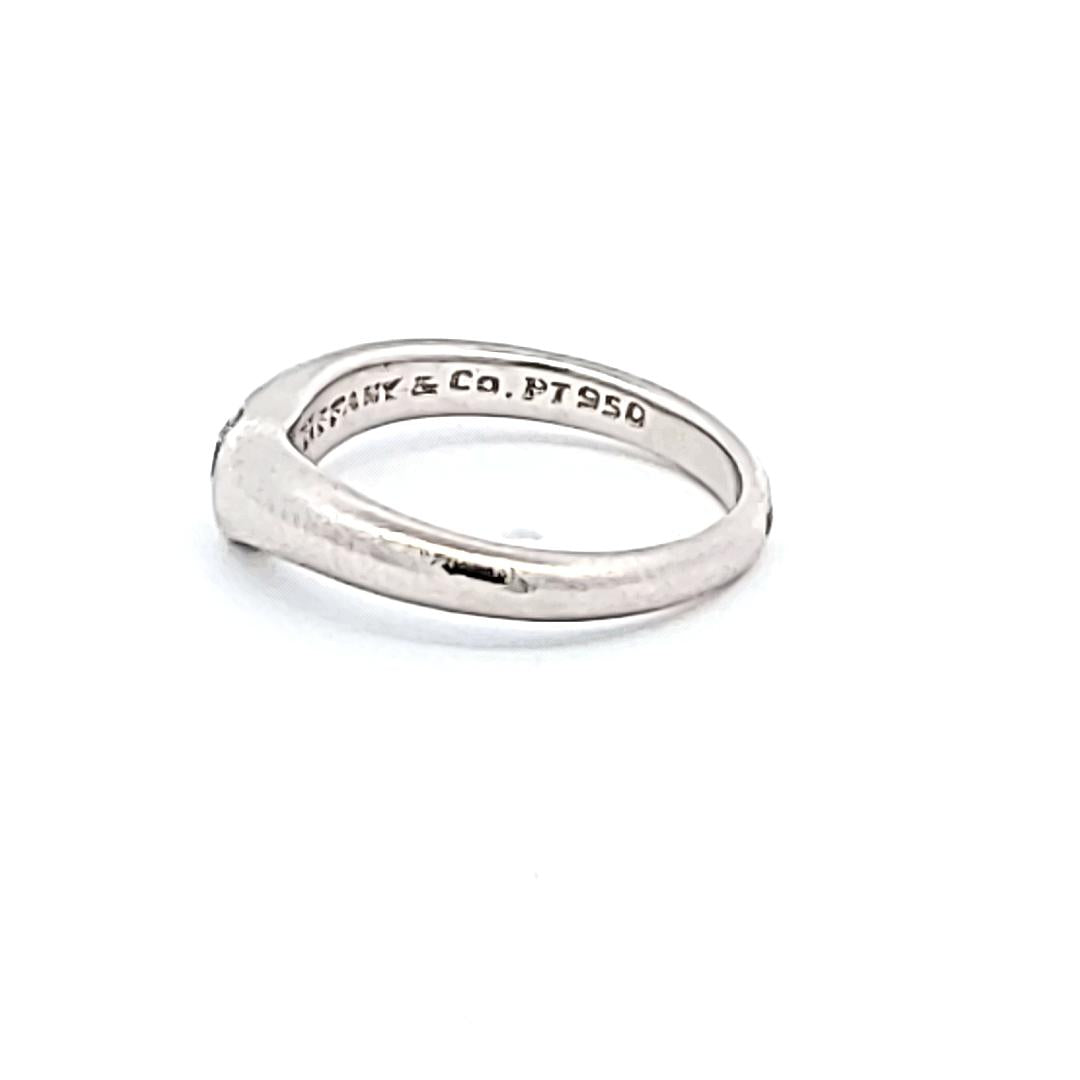 Tiffany & Co 0.20 Carat Round Brilliant E VS1 Diamond Platinum Wedding Band Ring