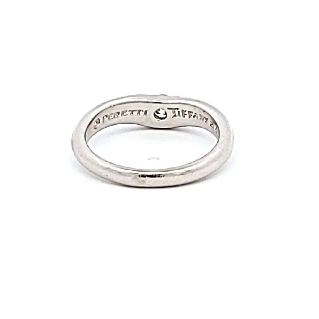 Tiffany & Co 0.20 Carat Round Brilliant E VS1 Diamond Platinum Wedding Band Ring