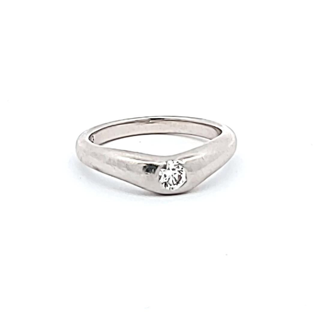 Tiffany & Co 0.20 Carat Round Brilliant E VS1 Diamond Platinum Wedding Band Ring