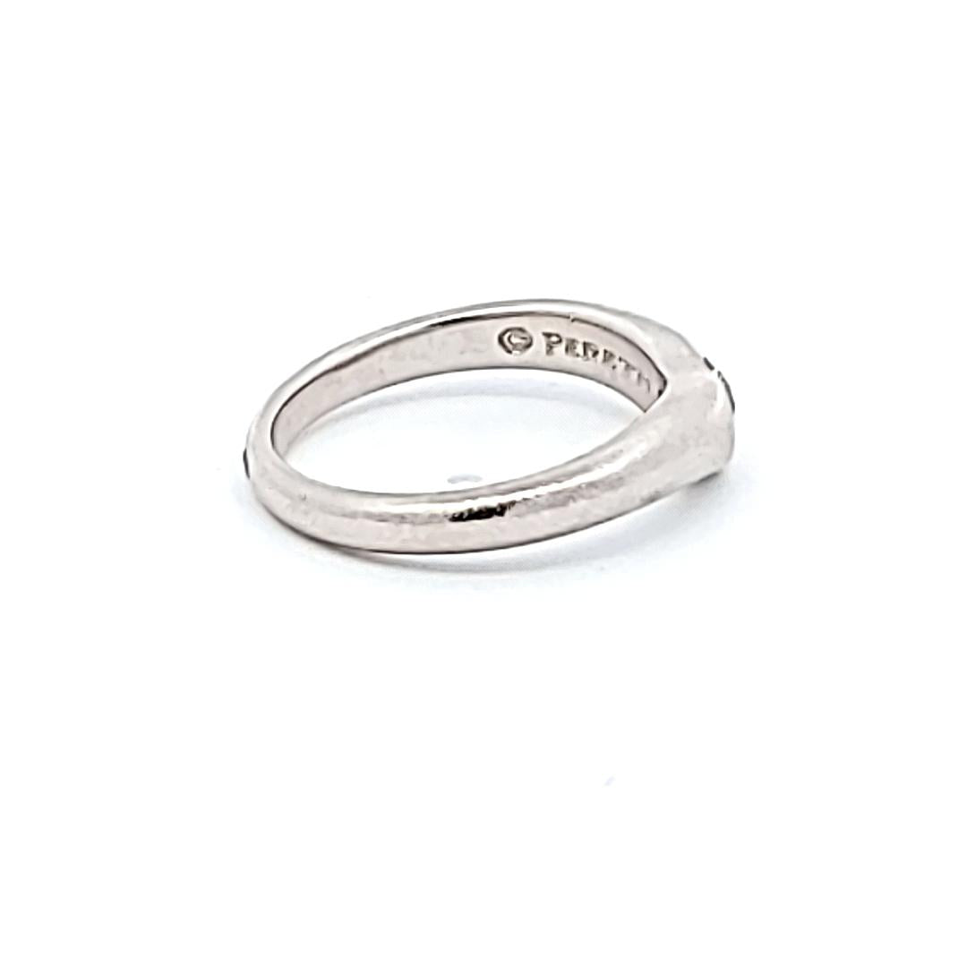 Tiffany & Co 0.20 Carat Round Brilliant E VS1 Diamond Platinum Wedding Band Ring