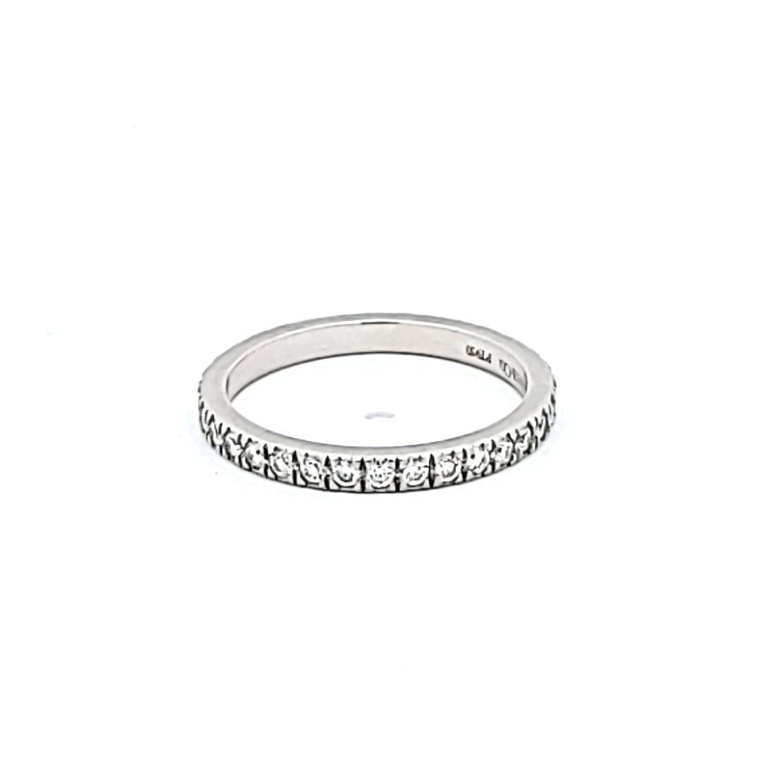 Tiffany & Co Platinum Eternity Band Ring with 0.96 Carat Round Diamonds Size 4.5