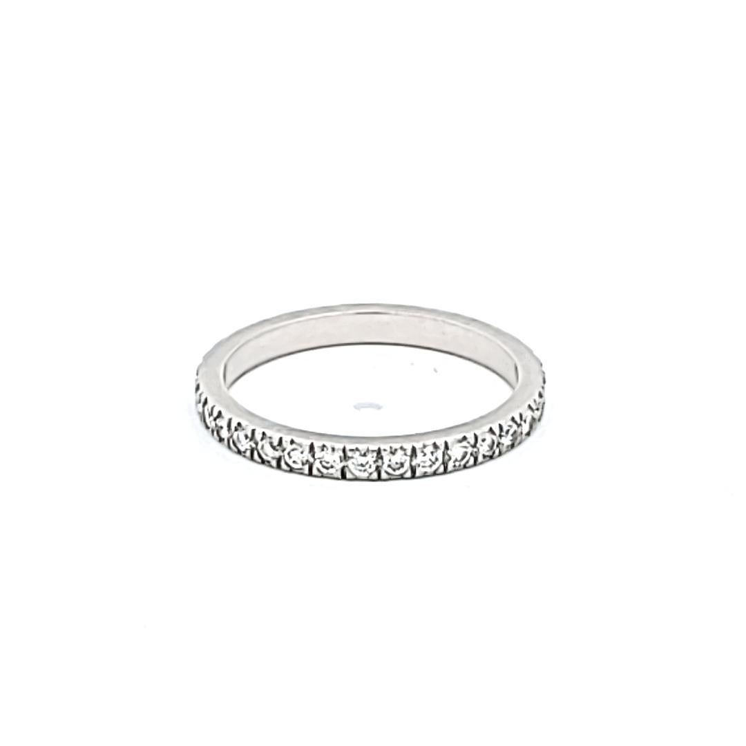 Tiffany & Co Platinum Eternity Band Ring with 0.96 Carat Round Diamonds Size 4.5