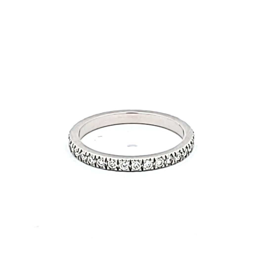 Tiffany & Co Platinum Eternity Band Ring with 0.96 Carat Round Diamonds Size 4.5