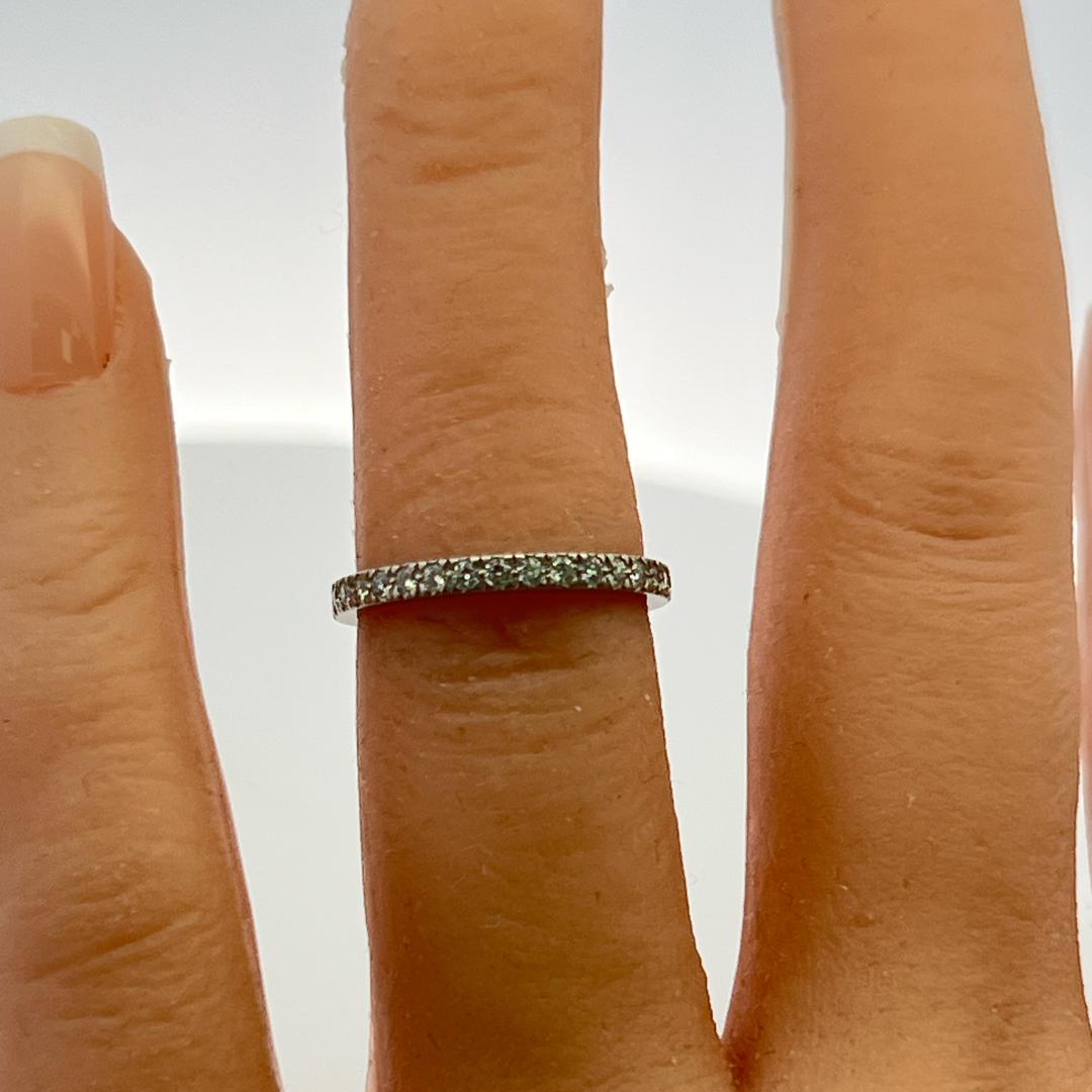 Tiffany & Co Platinum Eternity Band Ring with 0.96 Carat Round Diamonds Size 4.5