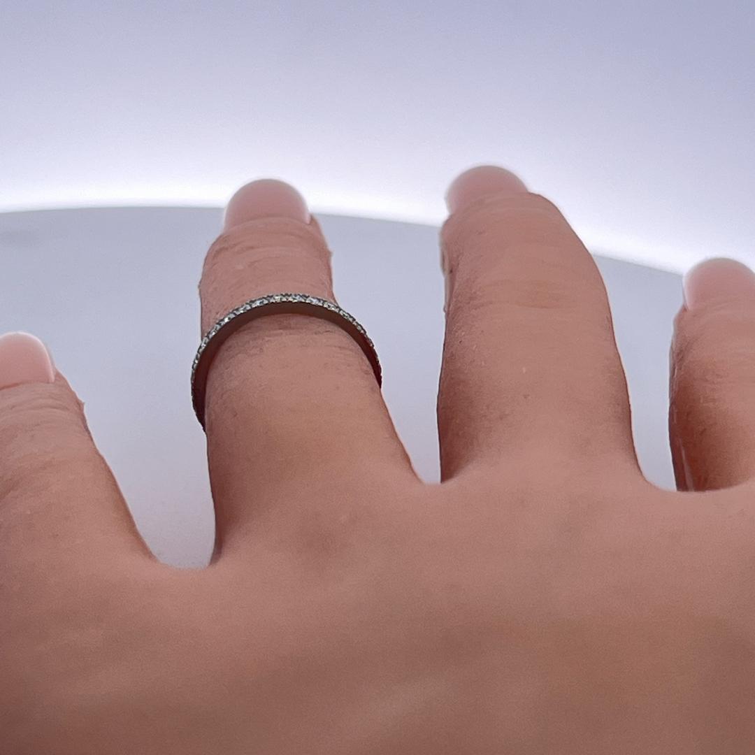 Tiffany & Co Platinum Eternity Band Ring with 0.96 Carat Round Diamonds Size 4.5