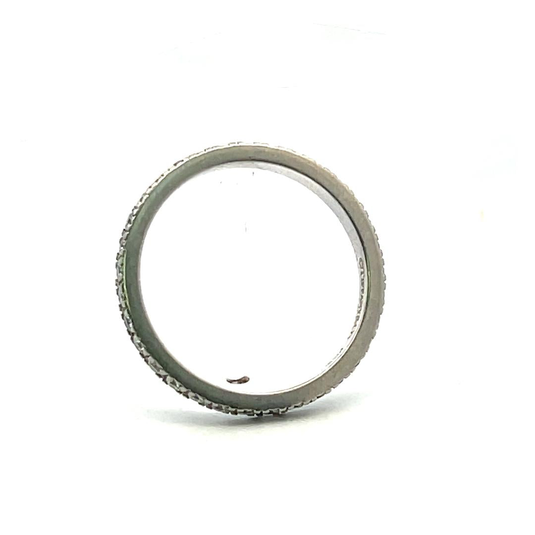 Tiffany & Co Platinum Eternity Band Ring with 0.96 Carat Round Diamonds Size 4.5