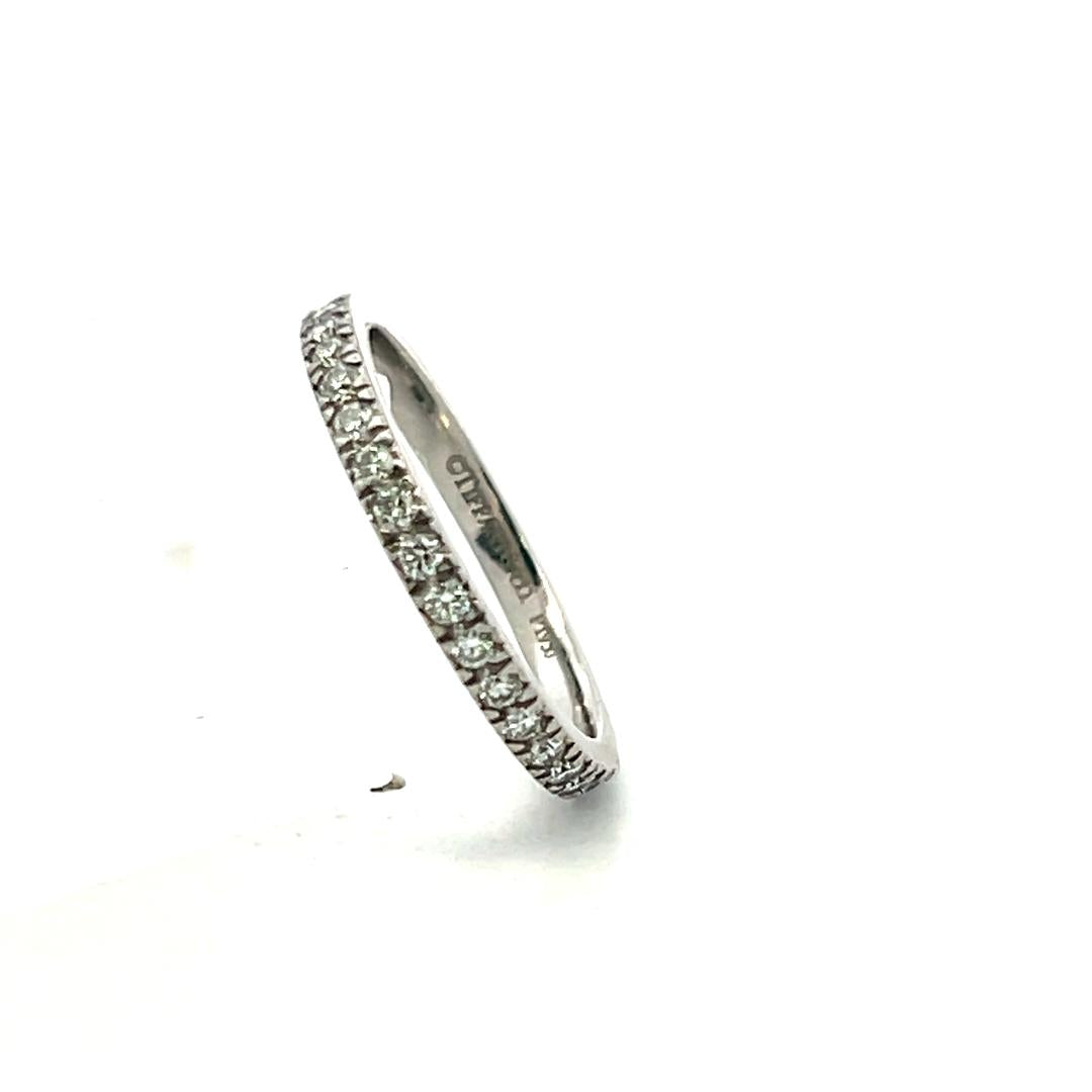 Tiffany & Co Platinum Eternity Band Ring with 0.96 Carat Round Diamonds Size 4.5
