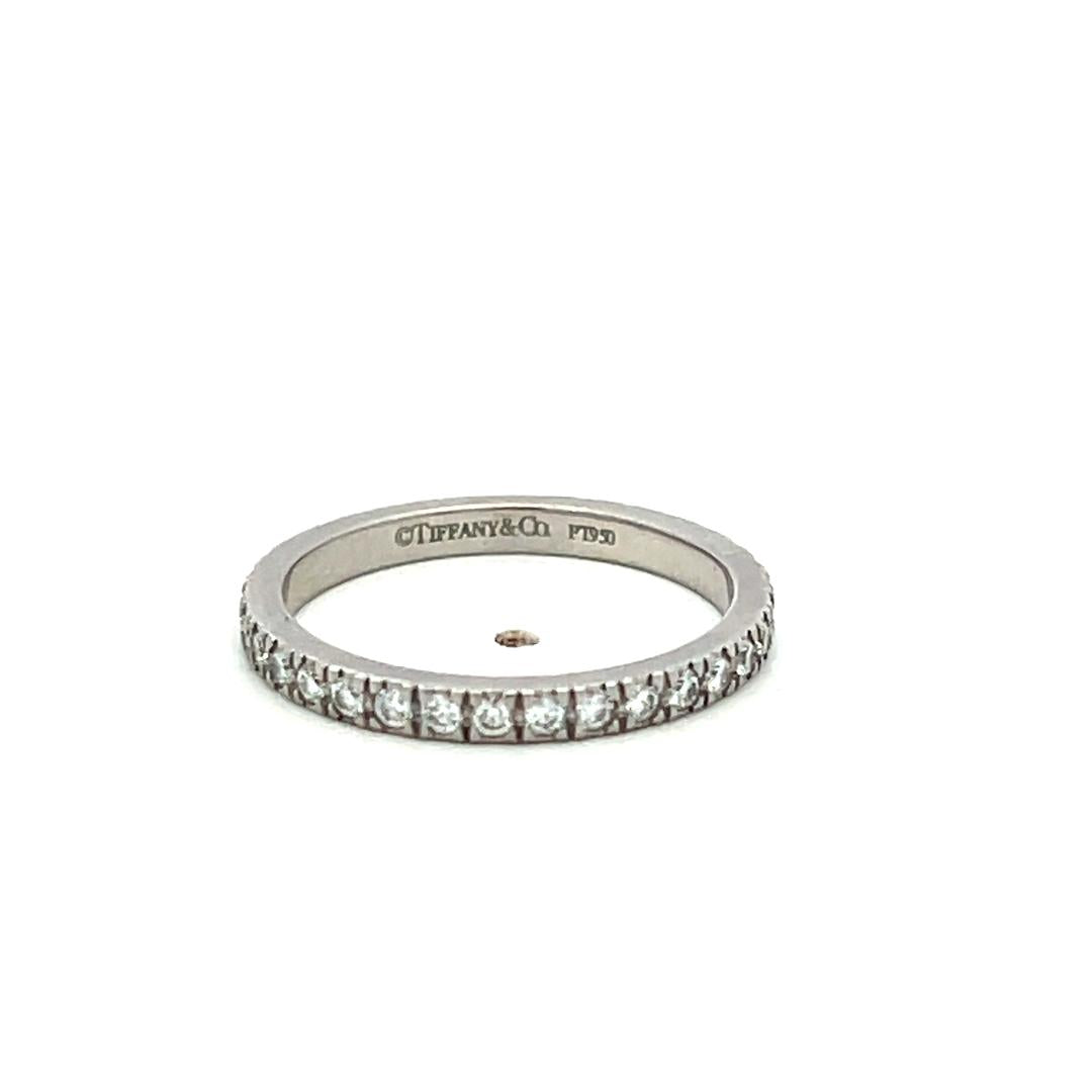 Tiffany & Co Platinum Eternity Band Ring with 0.96 Carat Round Diamonds Size 4.5