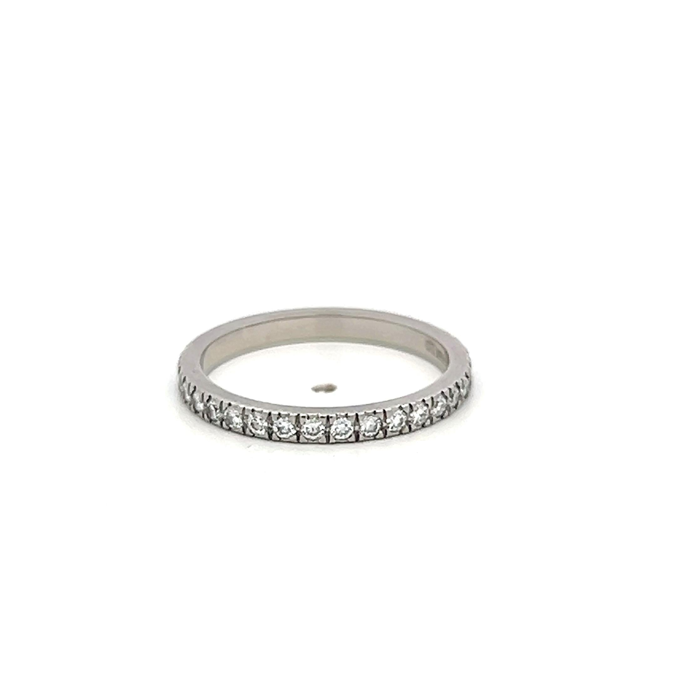 Tiffany & Co Platinum Eternity Band Ring with 0.96 Carat Round Diamonds Size 4.5