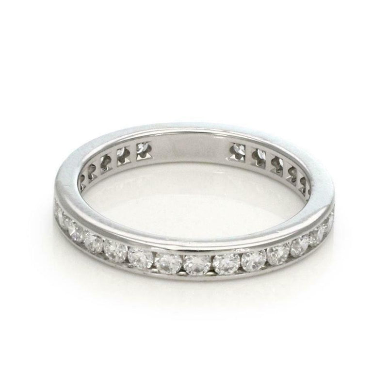 Tiffany and Co 1.00 Carat Round Brilliant Diamond White Platinum Band Ring