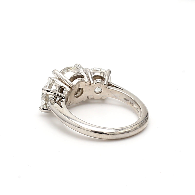 Tiffany & Co 4.57 Carat Round Brilliant Diamond Platinum Three-Stone Ring