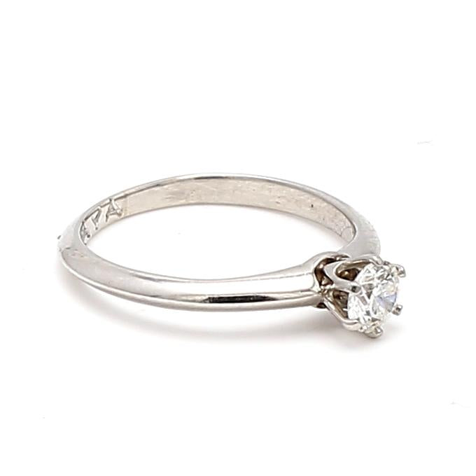 Tiffany & Co 0.21 Carat Round Brilliant Diamond Platinum Engagement Ring