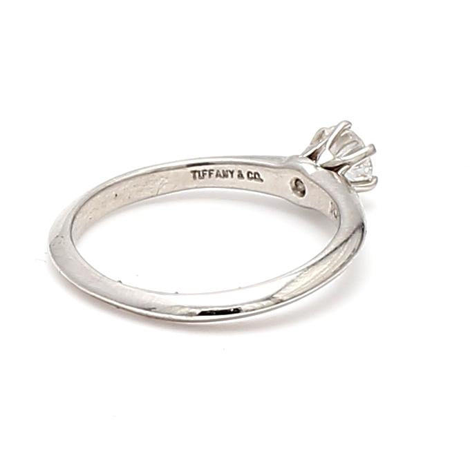 Tiffany & Co 0.21 Carat Round Brilliant Diamond Platinum Engagement Ring