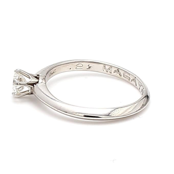Tiffany & Co 0.21 Carat Round Brilliant Diamond Platinum Engagement Ring