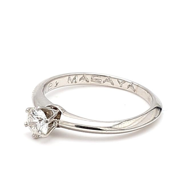 Tiffany & Co 0.21 Carat Round Brilliant Diamond Platinum Engagement Ring