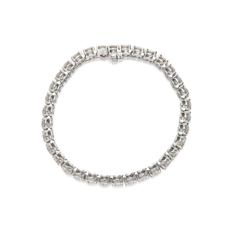 New Platinum Tennis Bracelet with 17.14 Carat Round Diamonds I VVS1/VVS2 GIA