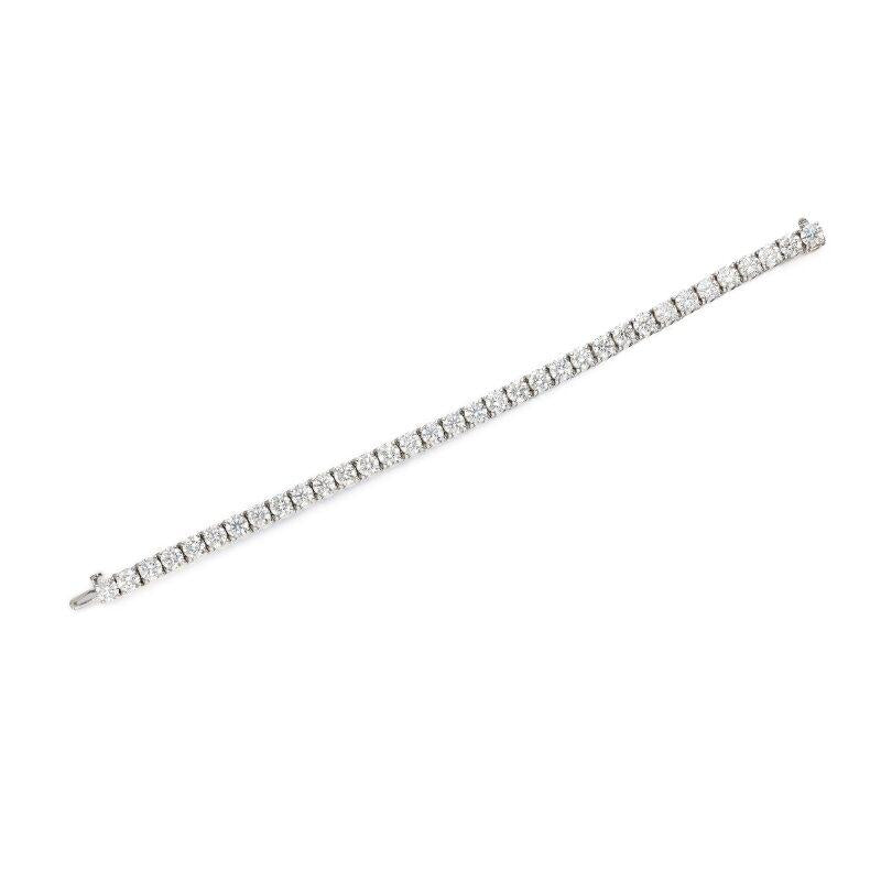 New Platinum Tennis Bracelet with 17.14 Carat Round Diamonds I VVS1/VVS2 GIA