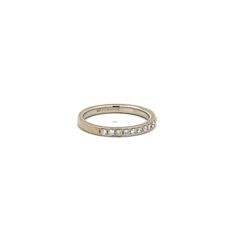 0.38 Carat Round Brilliant H SI1 Diamond 18 Karat White Gold Band Ring