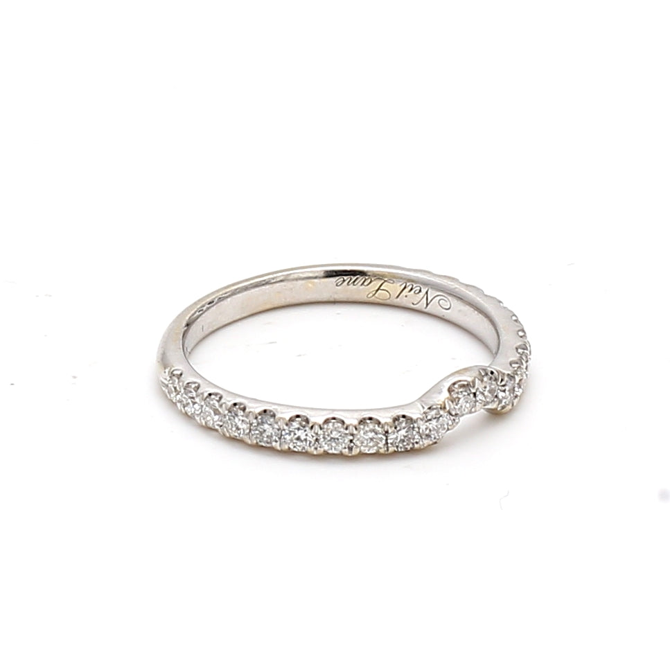Vintage 2.90 Grams Size 5.5 White Gold Diamond Band Ring