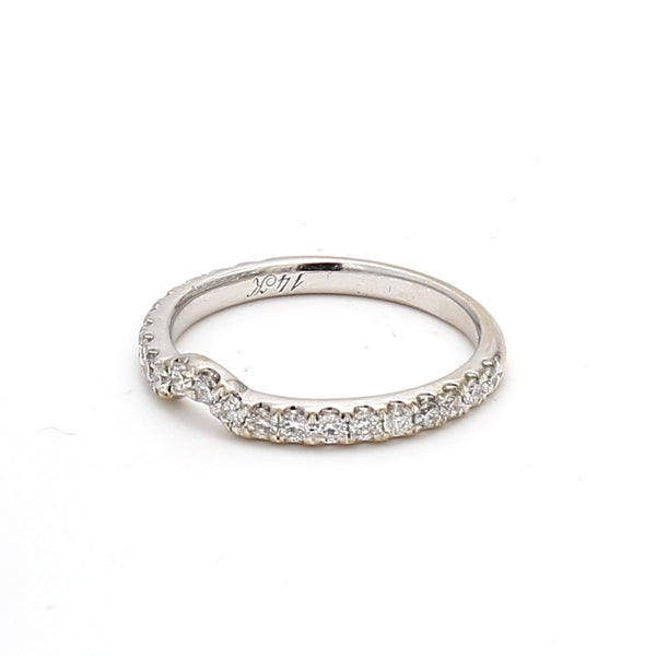 Vintage 2.90 Grams Size 5.5 White Gold Diamond Band Ring