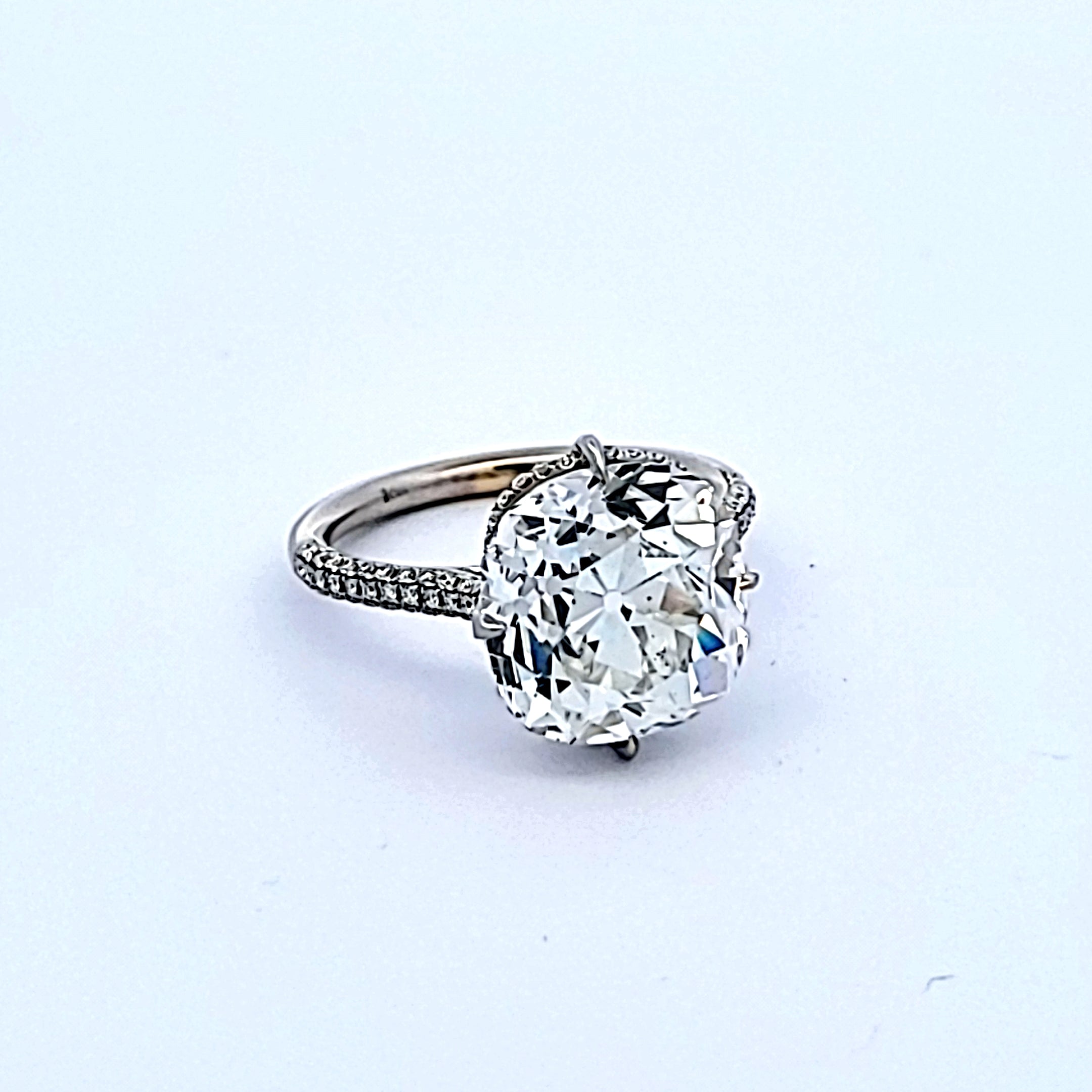 Bridal 6.65 Ct Old Miner Cut Diamond H-SI2 with GIA Certificate