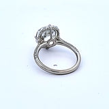 6.65 Carat Old Miner Cut H SI2 Diamond Platinum Engagement Ring