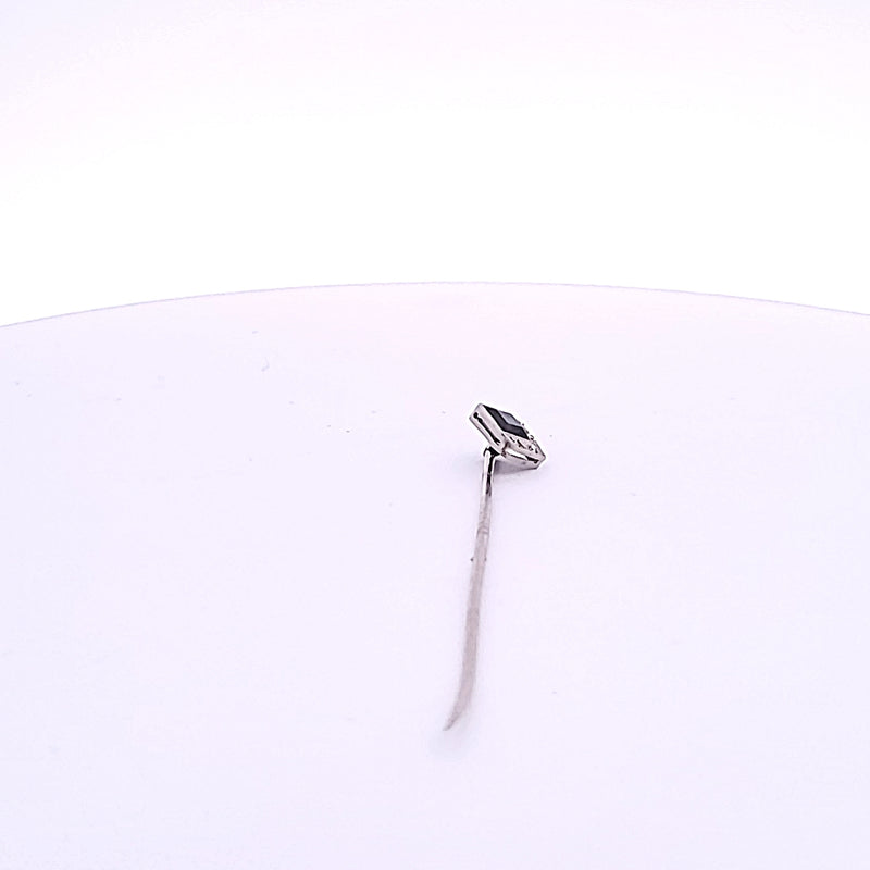 0.12 Carat Round Brilliant I SI1 Diamond White Platinum Pin