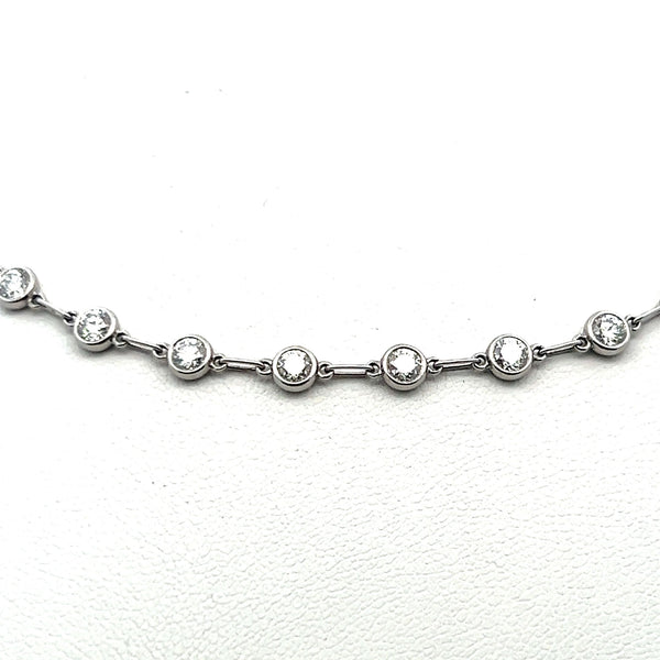 Tiffany & Co 5.28 Carat Round Brilliant Diamond Platinum Link Necklace