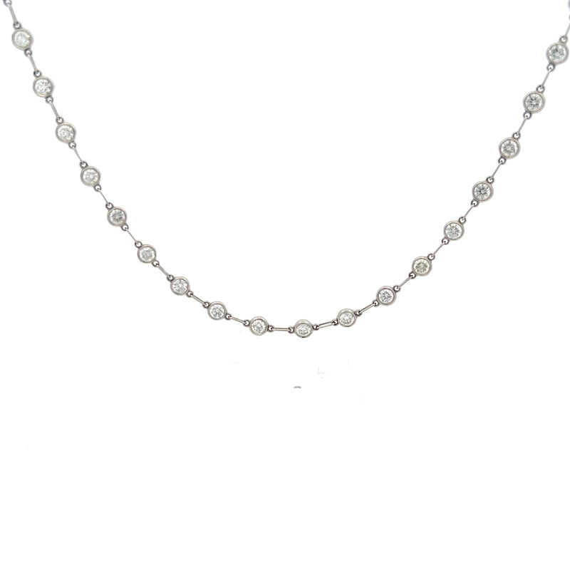 Tiffany & Co 5.28 Carat Round Brilliant Diamond Platinum Link Necklace