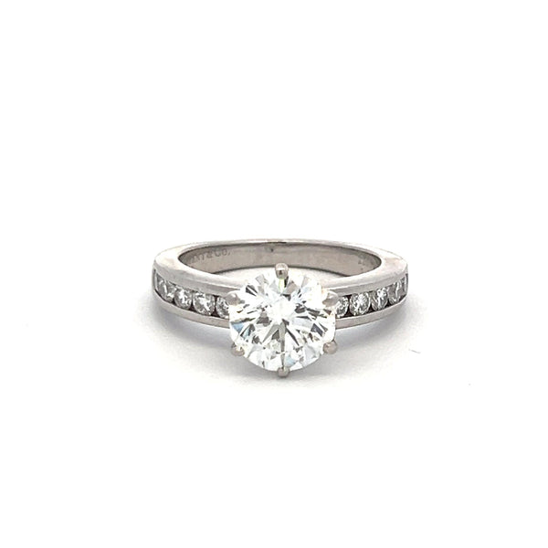 Tiffany & Co 1.59 Carat Round Brilliant G VS1 Diamond Platinum Engagement Ring