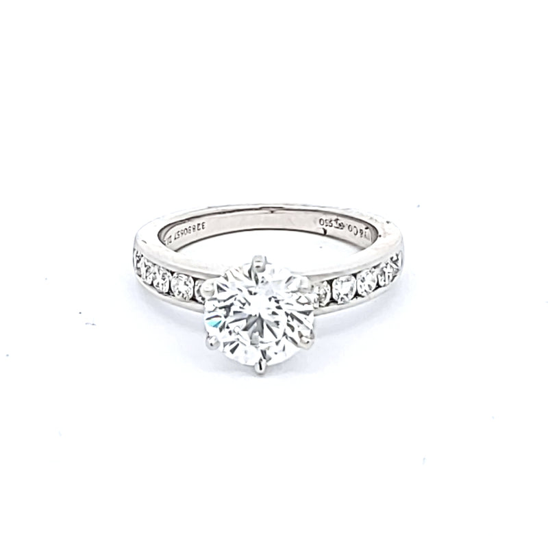 Tiffany & Co 1.58 Carat Round Brilliant G VVS1 Diamond White Platinum Engagement Ring